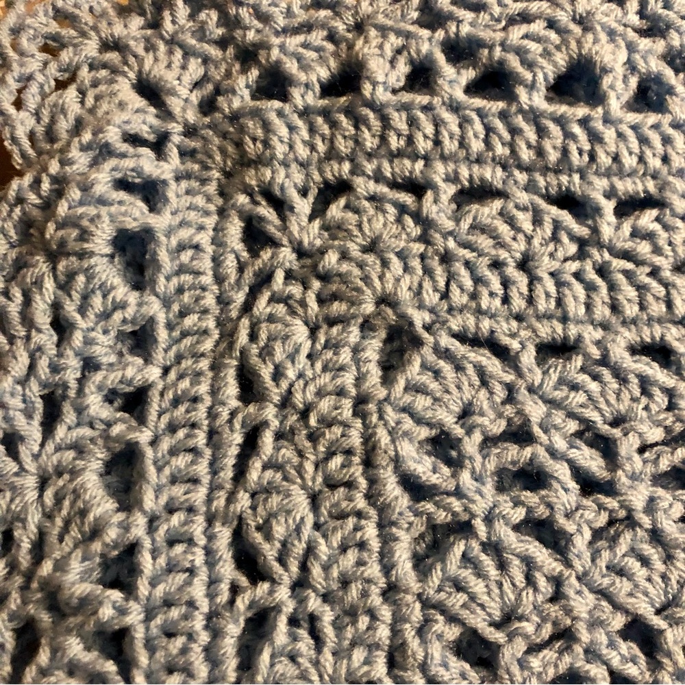 Light Blue Handmade Heirloom Afghan
